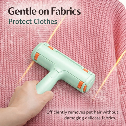 Pet Hair Remover for Furniture - Reusable Lint Roller for Dog & Cat Hair - Self-Cleaning Fur Removal Tool for Couch, Carpet, Bedding & Car - No Tape Needed (Mint Green 1pc)