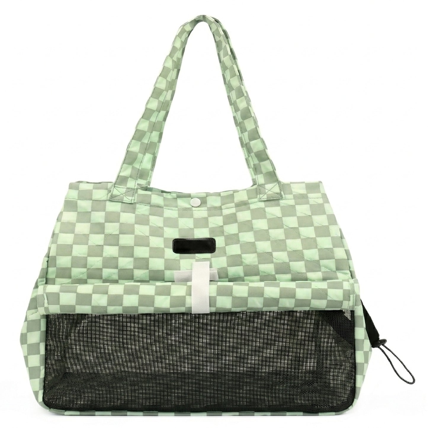 Pet Carrier Tote Bag, Checkered Pattern with Mesh Window, Shoulder Strap Travel Backpack for Small Cats and Dogs