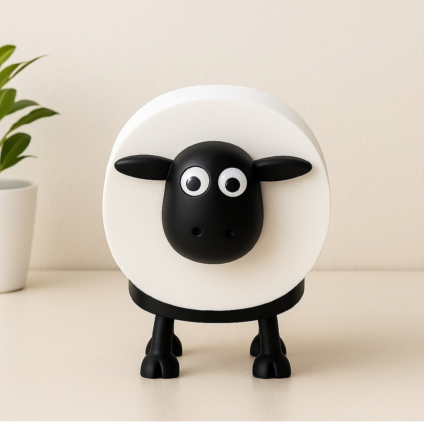 Cute Sheep Toilet Paper Holder Stand - Funny Animal Bathroom Decor - Novelty Free-Standing Loo Roll Organizer - Whimsical Farmhouse Gift for Kids, Guest Bath & Housewarming (Black, 3 pack)