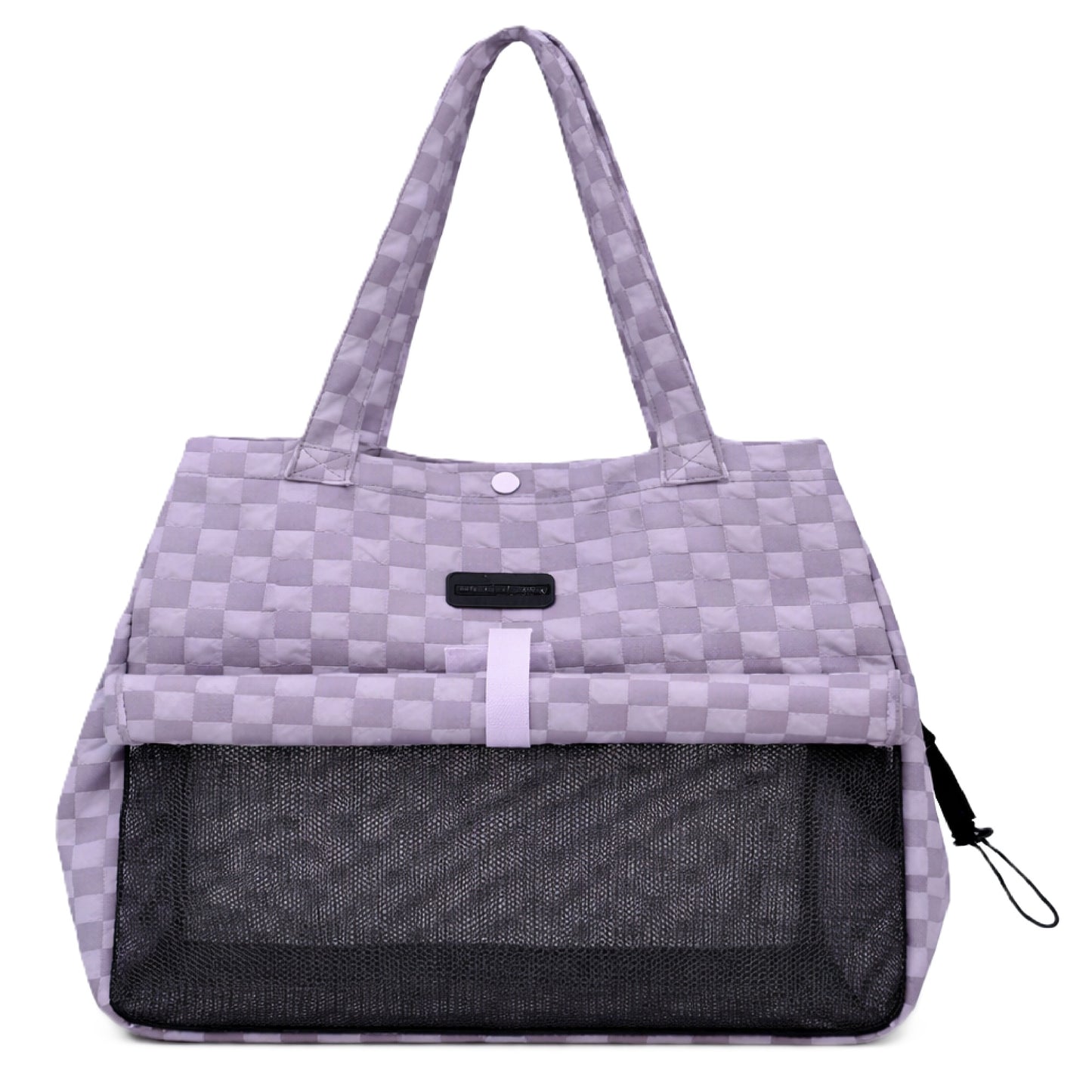Pet Carrier Tote Bag, Checkered Pattern with Mesh Window, Shoulder Strap Travel Backpack for Small Cats and Dogs