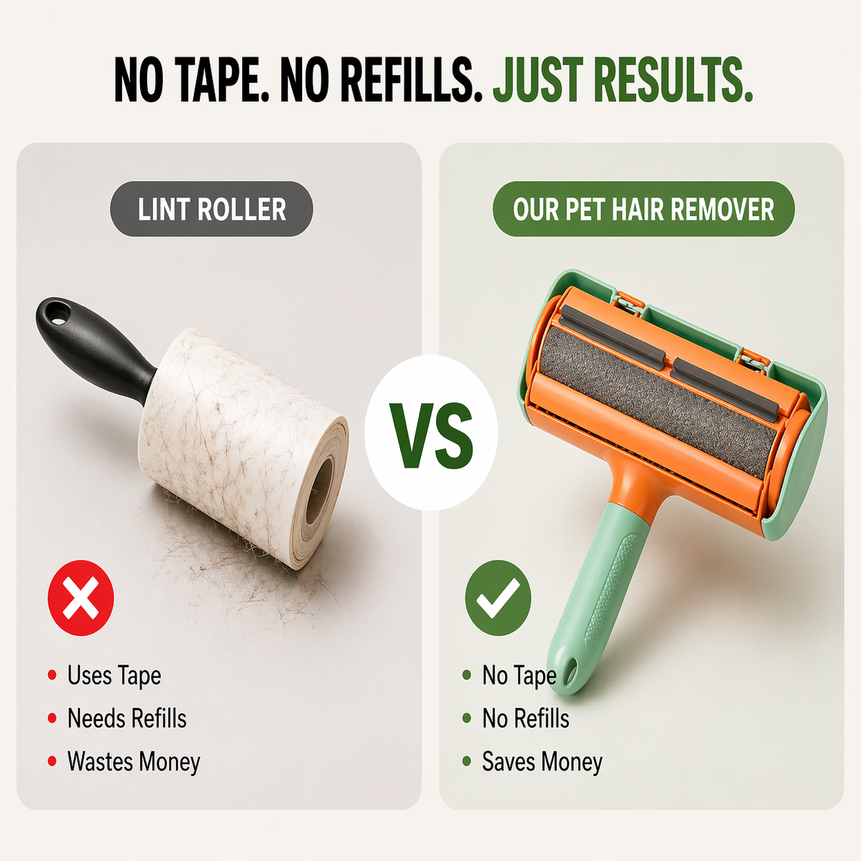 Reusable Pet Hair Remover Roller for Furniture – Dog & Cat Hair Remover, Self Cleaning, No Tape Needed