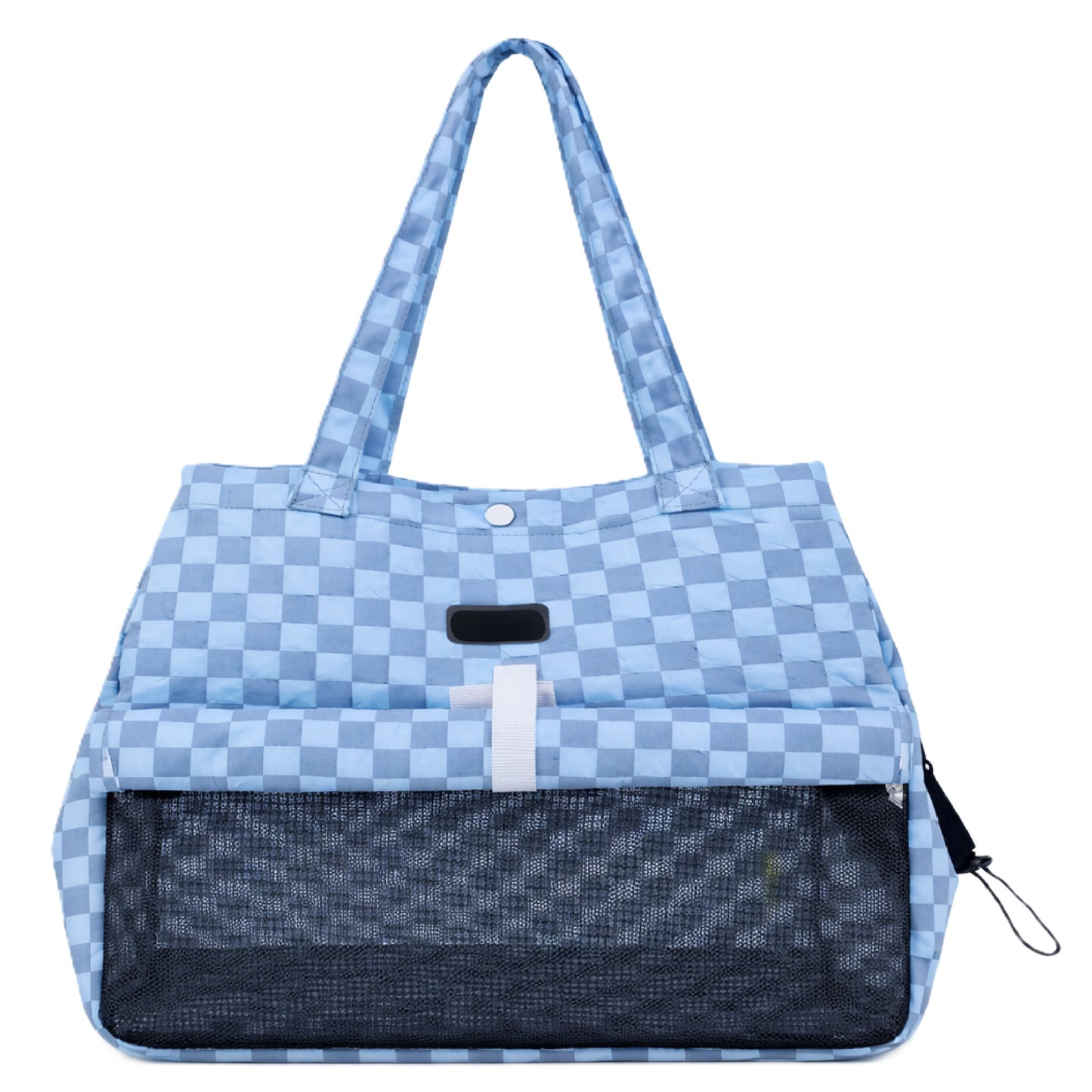 Pet Carrier Tote Bag, Checkered Pattern with Mesh Window, Shoulder Strap Travel Backpack for Small Cats and Dogs