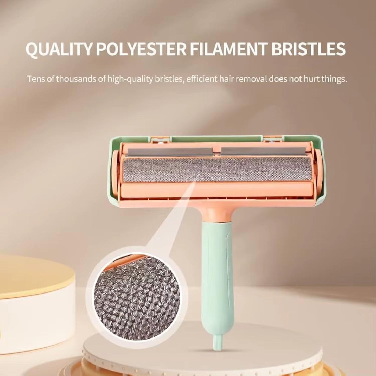 Pet Hair Remover for Furniture - Reusable Lint Roller for Dog & Cat Hair - Self-Cleaning Fur Removal Tool for Couch, Carpet, Bedding & Car - No Tape Needed (Mint Green 1pc)