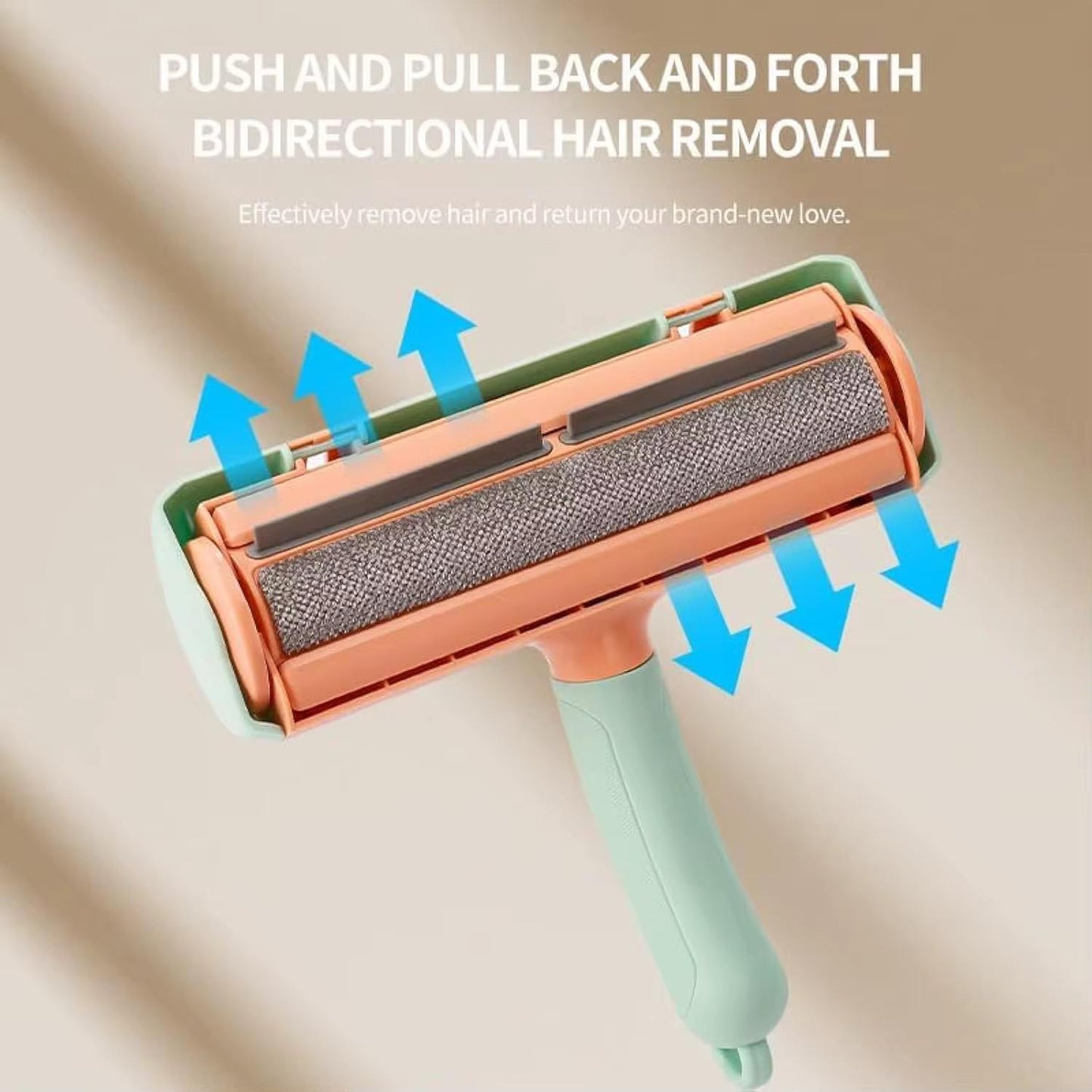 Pet Hair Remover for Furniture - Reusable Lint Roller for Dog & Cat Hair - Self-Cleaning Fur Removal Tool for Couch, Carpet, Bedding & Car - No Tape Needed (Mint Green 1pc)